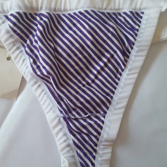 Lot of 2, bikini by du Loren (vintage) size M stripes nwt - Picture 6 of 12